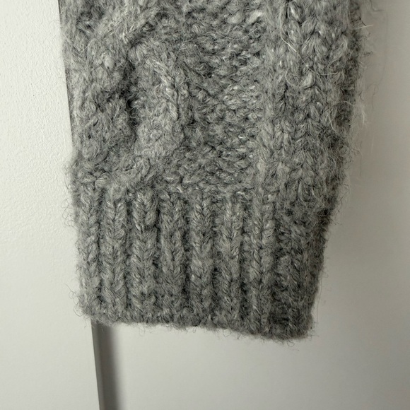 Zara Gray Cable Knit Turtleneck Sweater with Beaded Detail - Picture 7 of 7